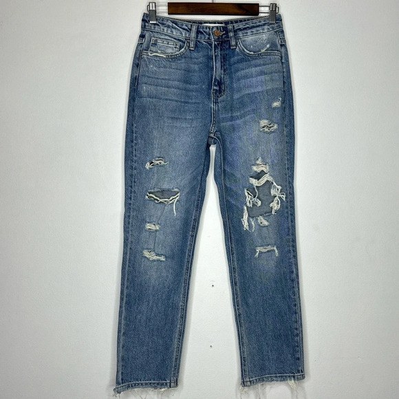 Flying Monkey Distressed High Rise Mom Jean Size 25 - Picture 2 of 12